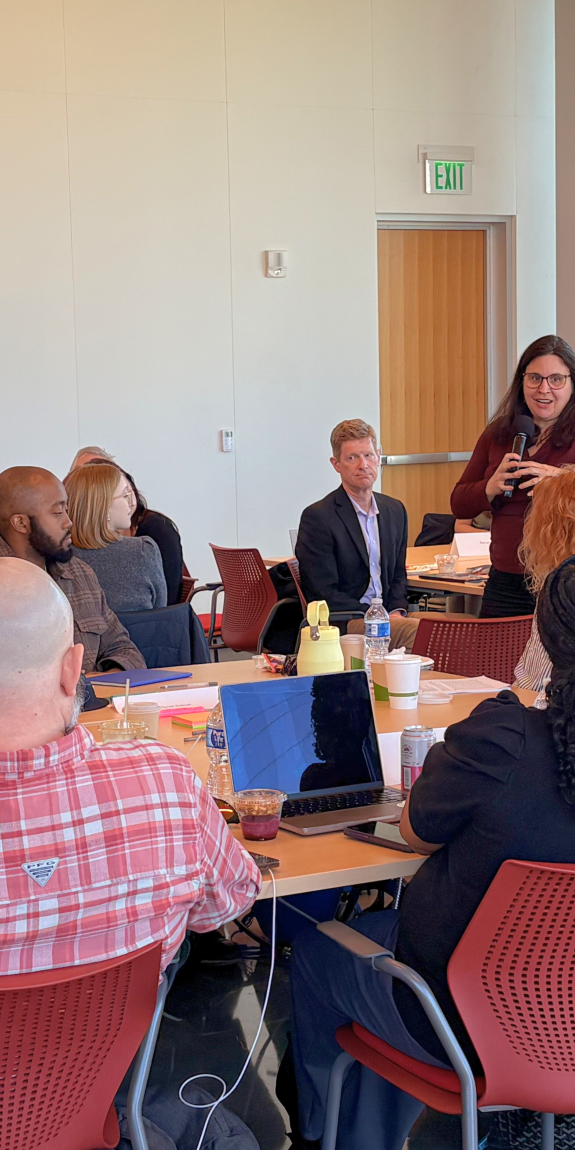 An Accelerator program participant shares her thoughts in a kick-off gathering