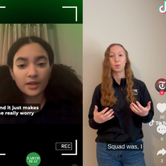 Young people speak in different social media videos